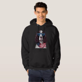 Englischer Springer Spaniel mit USA-Flagge 4. Juli Hoodie (Vorne ganz)