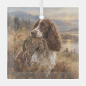 Englischer Springer Spaniel Ornament Aus Glas (Vorderseite)