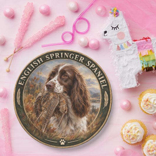 Englischer Springer Spaniel Pappteller (Party)