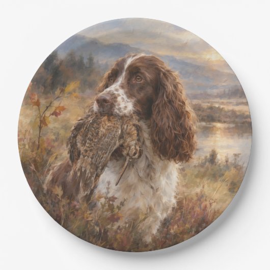 Englischer Springer Spaniel Pappteller (Vorderseite)