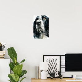 Englischer Springer Spaniel-Porträt mit Ticking Poster