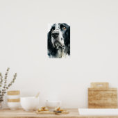 Englischer Springer Spaniel-Porträt mit Ticking Poster (Küche)