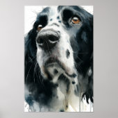 Englischer Springer Spaniel-Porträt mit Ticking Poster (Vorne)