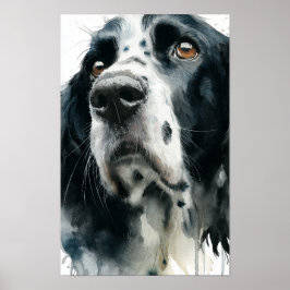 Englischer Springer Spaniel-Porträt mit Ticking Poster
