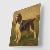 Englischer Springer Spaniel Quadratische Wanduhr (Winkel)