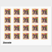 ENGLISCHER SPRINGER SPANIEL QUADRATISCHER AUFKLEBER (Blatt)