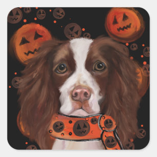 Englischer Springer Spaniel Quadratischer Aufkleber