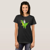 Englischer Springer Spaniel reitet Rex Dinosaurier T-Shirt (Vorne ganz)