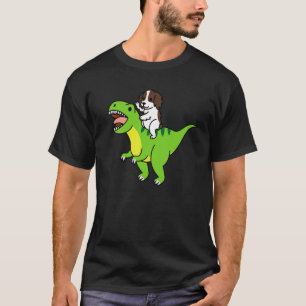 Englischer Springer Spaniel reitet Rex Dinosaurier T-Shirt