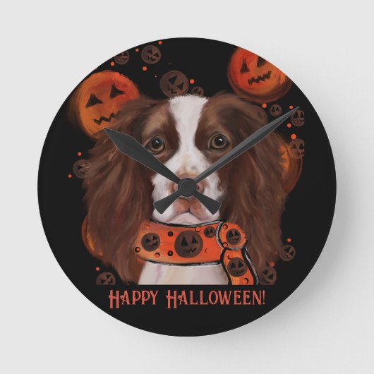 Englischer Springer Spaniel Runde Wanduhr (Vorderseite)