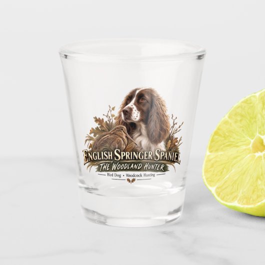 Englischer Springer Spaniel Schnapsglas (Vorderseite)