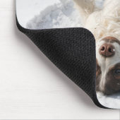 Englischer Springer Spaniel Schneeengel Mousepad (Ecke)