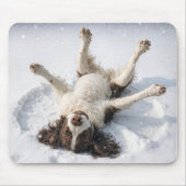 Englischer Springer Spaniel Schneeengel Mousepad (Vorne)