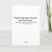 Englischer Springer-Spaniel und Schneemann Feiertagskarte (Rückseite)