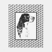 Englischer Springer Spaniel Vintage-Hundekunst Fleecedecke (Vorderseite)