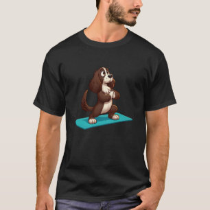 Englischer Springer Spaniel Yoga Hund Lustige Medi T-Shirt