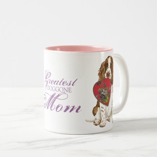 Englischer Springer Spanier Herzliche Mama Zweifarbige Tasse (VorderseiteRechts)