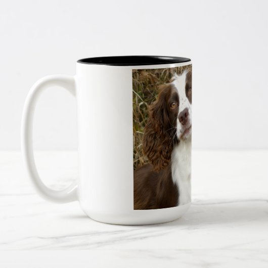 Englischer SpringerSpaniel - bester Freund Zweifarbige Tasse (Links)