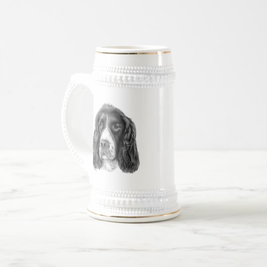 Englischer SpringerSpaniel Bierglas (Vorderseite Links)