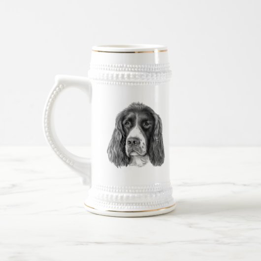 Englischer SpringerSpaniel Bierglas (Links)