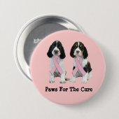 Englischer Springerspaniel-Brustkrebs-Knopf Button (Vorne & Hinten)