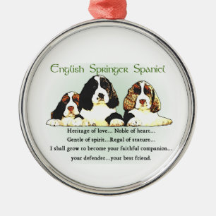 Englischer Springerspaniel-Erbe der Liebe Ornament Aus Metall