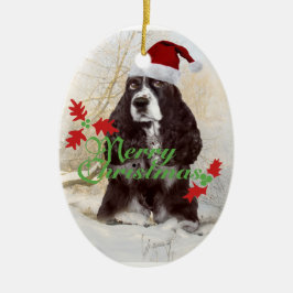 Englischer Springerspaniel-frohe Weihnachten Keramik Ornament