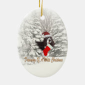 Englischer Springerspaniel-frohe Weihnachten Keramik Ornament (Hinten)