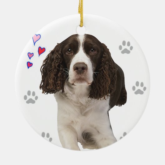 Englischer Springerspaniel-Hund Keramikornament (Hinten)