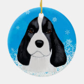 Englischer Springerspaniel-Hund/Welpen-Verzierung Keramik Ornament (Hinten)