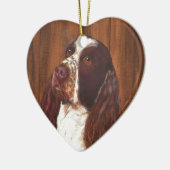Englischer SpringerSpaniel Keramik Ornament (Links)