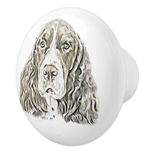 Englischer SpringerSpaniel Keramikknauf (Rechts)