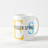 Englischer Springerspaniel-Monogramm-Entwurf Kaffeetasse (VorderseiteRechts)