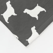 Englischer Springerspaniel-Silhouette-Muster-Grau Fleecedecke (Ecke)