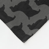 Englischer Springerspaniel-Silhouette-Muster-Grau Fleecedecke (Ecke)