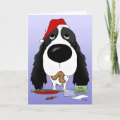 Englischer Springerspaniel-Weihnachten Feiertagskarte (Vorderseite)