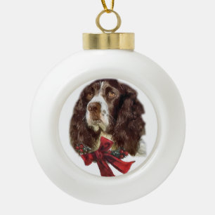 Englischer Springerspaniel-Weihnachten Keramik Kugel-Ornament