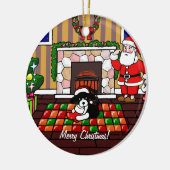 Englischer Springerspaniel-WeihnachtsCartoon Keramik Ornament (Links)