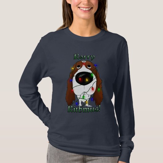 Englischer Springerspaniel-Weihnachtslichter T-Shirt (Vorderseite)