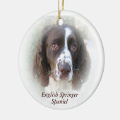 Englischer Springerspaniel-Weihnachtsverzierung Keramik Ornament (Links)