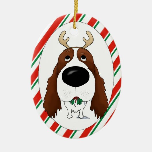 Englischer Springerspaniel-Weihnachtsverzierung Keramikornament (Vorne)
