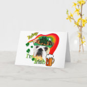 Englischer Tag Bulldoggen-St. Patricks Karte (Gelbe Blume)