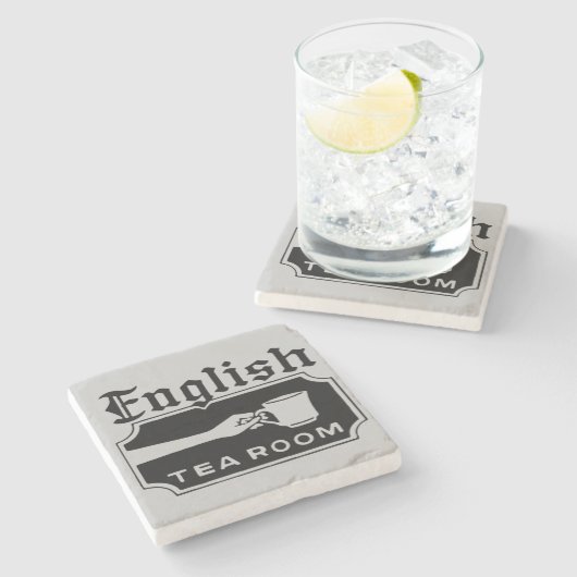 Englischer Teesalon Steinuntersetzer (Seitenansicht)