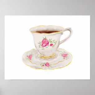 Englischer Teetasse Pink Poster