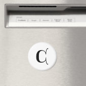Englischer Text Gothic Monogramm Buchstabe C Magnet (In Situ (Geschirrspüler))