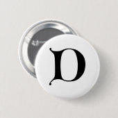 Englischer Text Gothic Monogramm Buchstabe D Button (Vorne & Hinten)