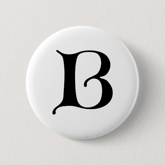 Englischer Text Gotische Monogrammbuchstabe B Button (Vorderseite)