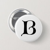Englischer Text Gotische Monogrammbuchstabe B Button (Vorne & Hinten)