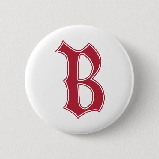 englischer Text gotischer Monogrammbuchstabe B Button (Vorderseite)