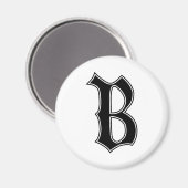 englischer Text gotischer Monogrammbuchstabe B Magnet (Vorderseite/Rückseite)
